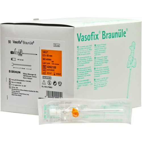 Vasofix Braunøle 50 stk. oransje, G 14, 2,2 x 50 mm