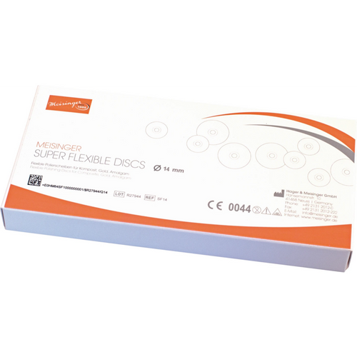 Super Flexible Discs sett med 100 stk. umon. (grov, middels, fin, superfin), HP, Ø 14 mm, 1 mandrell