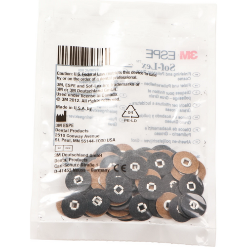 Sof-Lex pusseskiver 100 skiver for Moore-mandreller 15,8 mm, grov