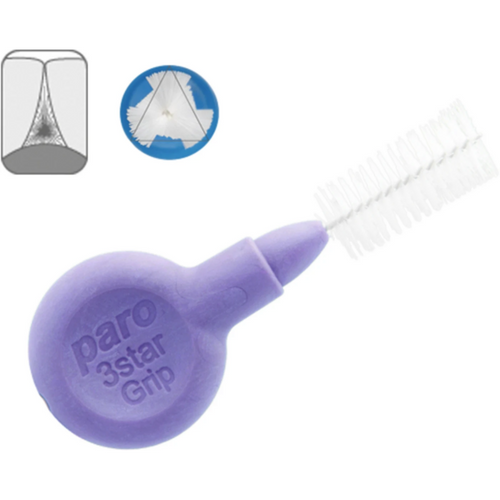 paro ISOLA 3STAR-Grip stk. 7 mm, medium, mykt gummigrep, med beskyttelseshette, fiolett