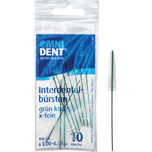 Mellomromsbørster 10 stk grønn, konisk ekstra fin