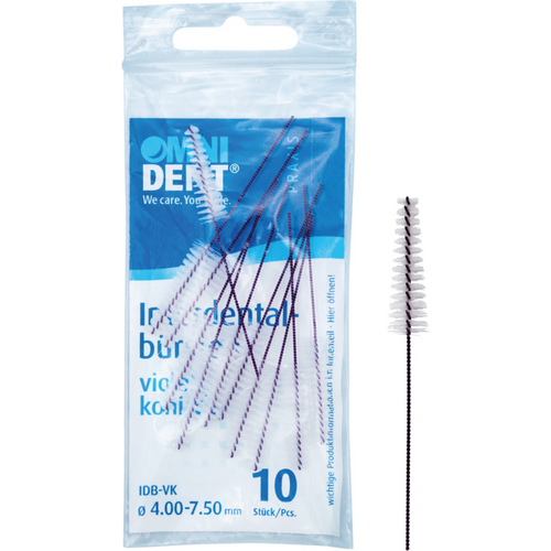 Mellomromsbørster 10 stk. fiolett, konisk