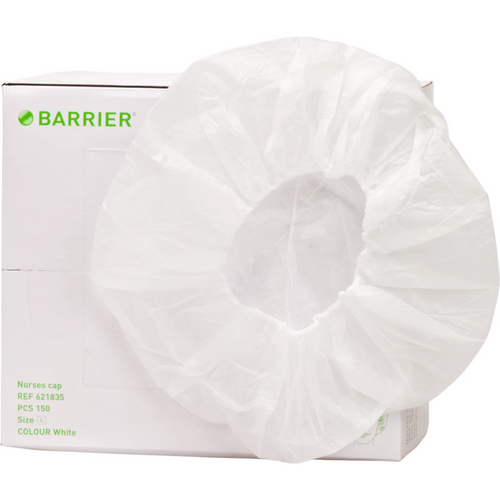 BARRIER Annie operasjonshette 150 stk. hvite, størrelse L (55 cm)