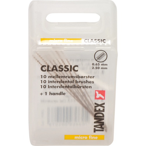 CLASSIC mellomromsbørster 10 stk. gul,  0,65 mm