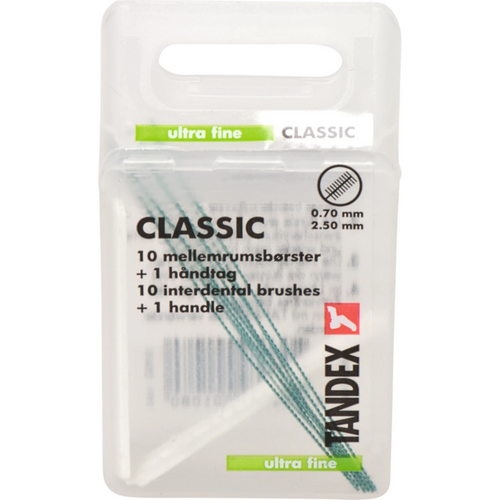 CLASSIC mellomromsbørster 10 stk grønn,  0,7 mm