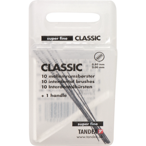 CLASSIC mellomromsbørster 10 stk. svart,  0,8 mm