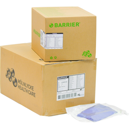 Beskyttelsestrekk steril kartong 2 x 26 stk. blå steril, L, 120 cm