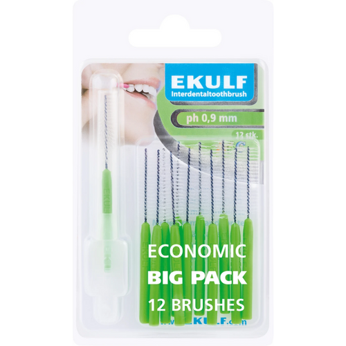 EKULF mellomromsbørster ph 12 stk. grønn, 0,9 mm