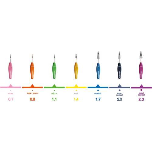 interprox 6 stk., mørkeblå, 2 mm, super konisk