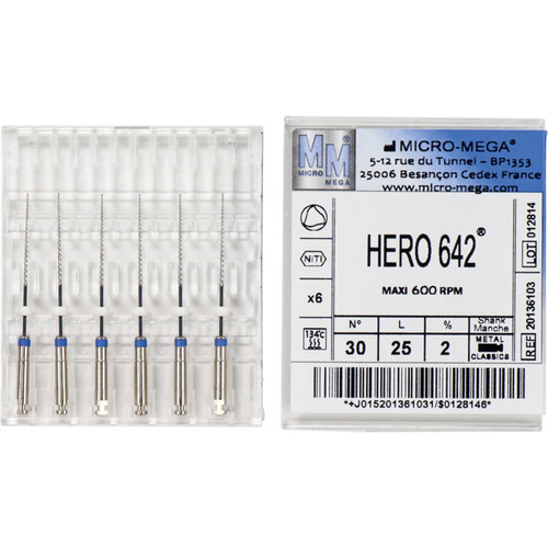 HERO 642 files 6 stk. 25 mm, Taper.02, ISO 030