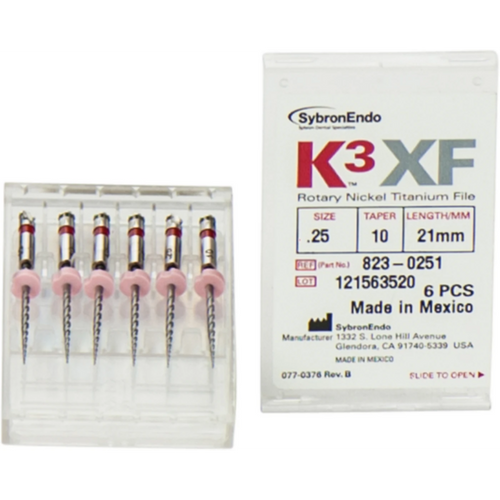 K3XF NiTi filer 6 stk. 21 mm, Taper .10 ISO 025