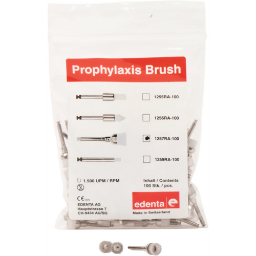 Profylaksebørste 100 stk. hvit, ISO 060, RA
