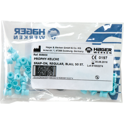 Prophy-Cup 50 stk blå regular, snap on