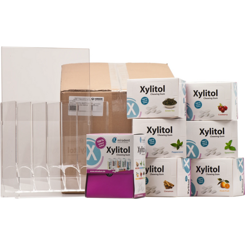 Xylitol tyggegummi assortert display, 6 x 12 bokser (30 stk. hver)