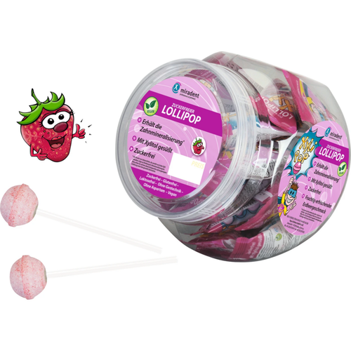 XyliPOP Lollipop bonbonnière 25 x 6 g stykk jordbær