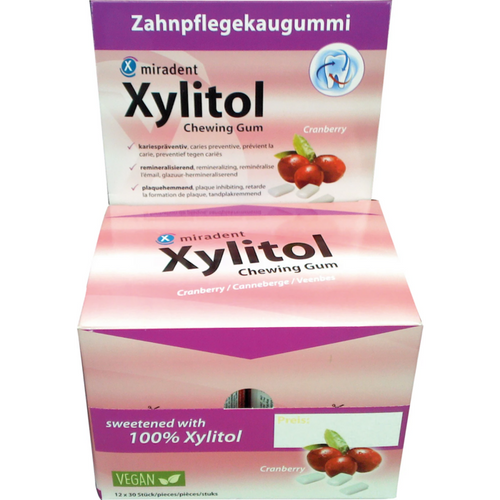 Xylitol tyggegummi display 12 x 30 stk tranebær