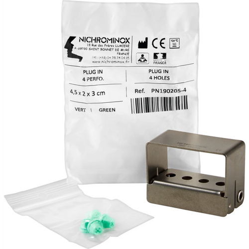 PLUG IN borholder stk. for 4 instrumenter grønn, 4,5 x 2 x 3 cm