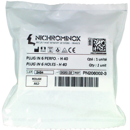 PLUG IN borholder stk. for 6 instrumenter rød, 7,5 x 2 x 4 cm