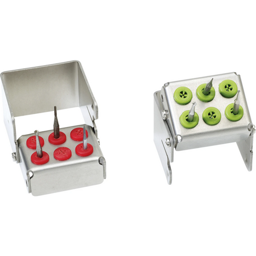 PLUG IN borholder stk. for 6 instrumenter (2 rader med 3 hull), gul, 3,5 x 2,5 x 3 cm