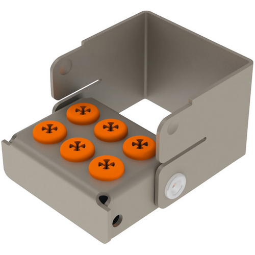PLUG IN borholder stk. for 6 instrumenter (2 rader med 3 hull), oransje, 3,5 x 2,5 x 3 cm