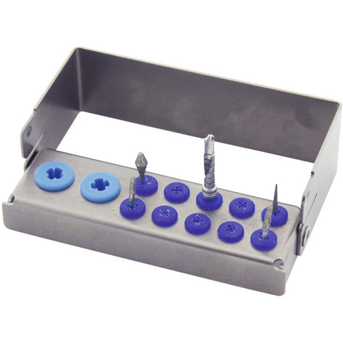 Multi Holder stk. for 10+2 instrumenter, blå, størrelse: 10 x 2,5 x 4,2 cm