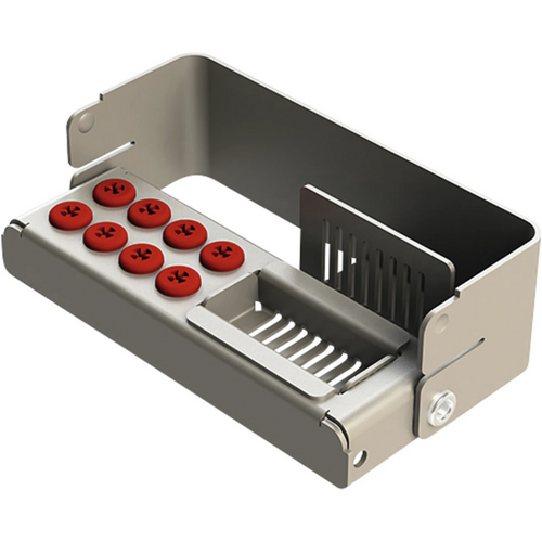 PLUG IN PLUS borholder stk. for 8 instrumenter, rød, 8,4 x 2,7 x 3,2 cm