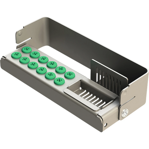 PLUG IN PLUS borholder stk. for 12 instrumenter, grønn, 10,3 x 2,7 x 3,2 cm