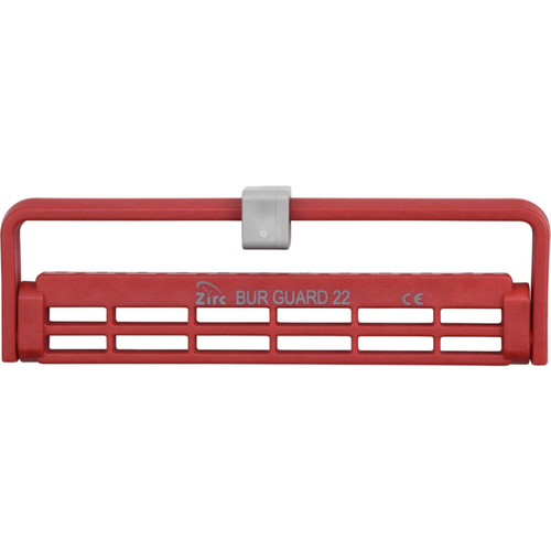 Steri-Bur Guards stk. for 22 instrumenter, rød, 12,4 x 3,9 x 1,1 cm