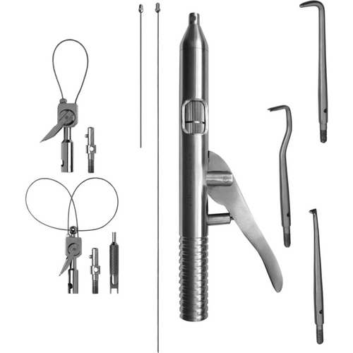 KKD Type B profesjonelt sett 1 stk., 3 tilkoblinger (type 1, type 2, type 3), enkel- og dobbel-sløyfespiss, reservewirer