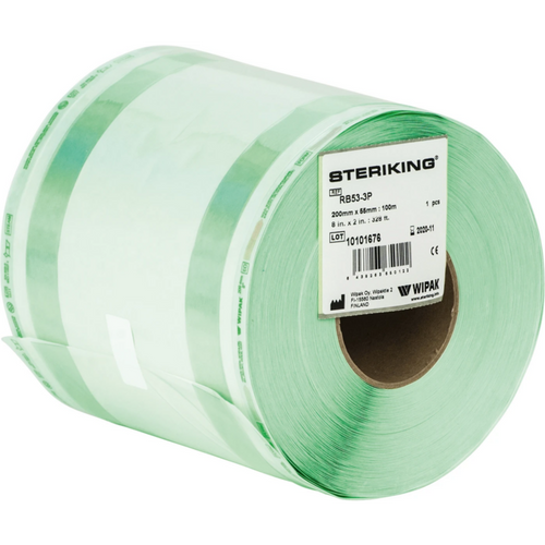 Autoklavruller R / RB rull 100 m med belg, 200 x 55 mm