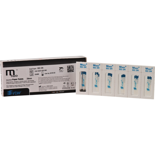 Mtwo paperpoints 144 stk. 29 mm, Taper.04, ISO 060