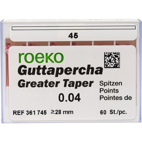 Guttapercha Greater Taper 60 stk. Taper.04 ISO 045