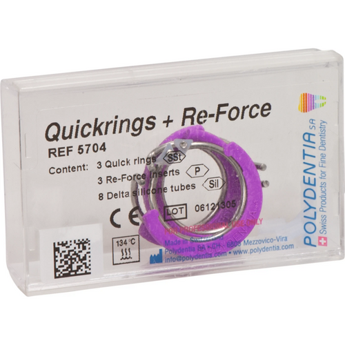 Quickmat DELUXE etterfyllingspakke 3 Quick-ringer, 3 Re-Force-forsterkninger, 8 delta silikonhylser