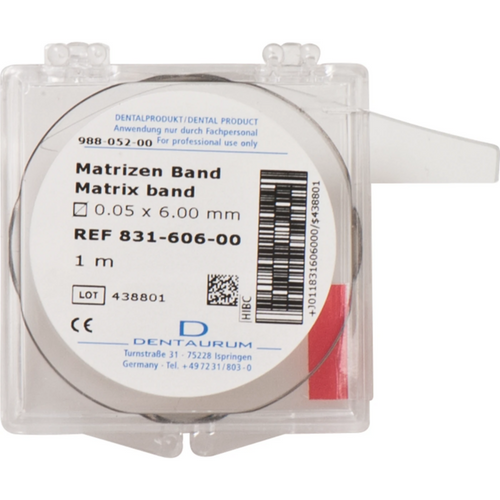 Die band matrise rull 1 m tape, bredde 6 mm, tykkelse 0,05 mm
