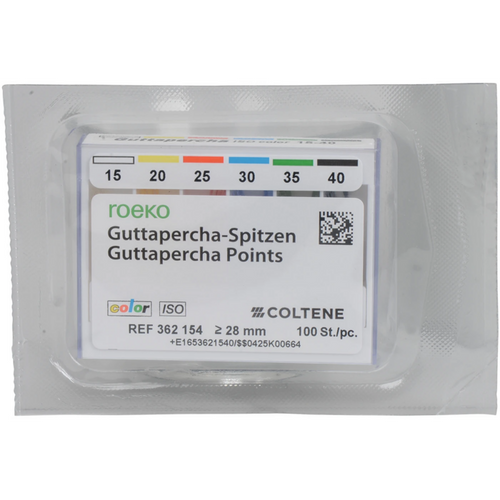 Guttapercha ISO color assortert 100 stk. ISO 015-040