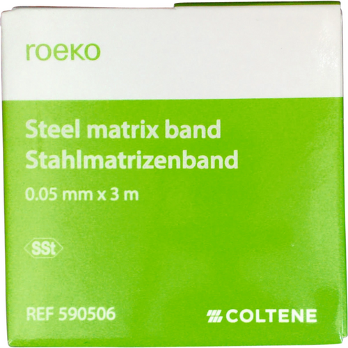 roeko steel matrix belt dispenser 3 m bånd, bredde 6 mm, tykkelse 0,05 mm