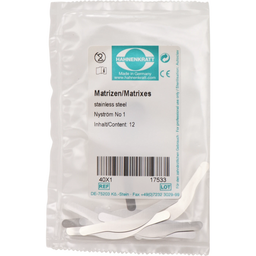 Matriser Nystrøm 12 stk. Tykkelse 0,04 mm Nr. 1