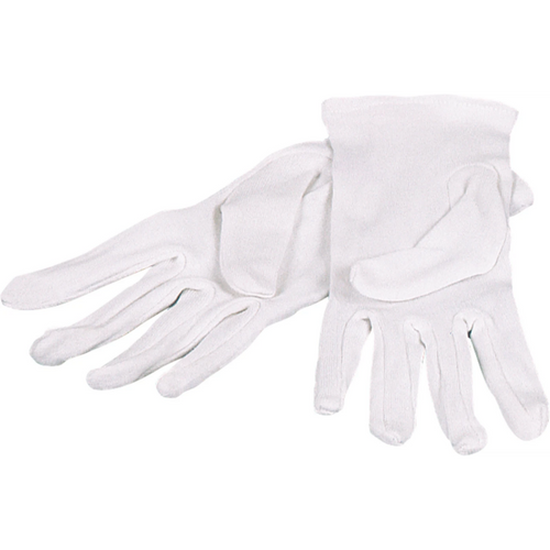 Bomullshansker i jersey pose 50 x 12 par hvite, størrelse 10