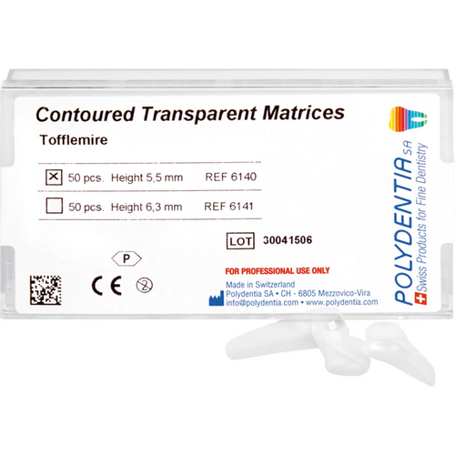 Matriser Tofflemire transparente 50 krummede, premolar