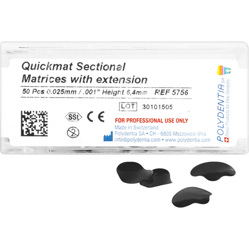 Quickmat DELUXE påfyllingspakke 50 seksjonsmatriser, tykkelse 0,025 mm, konvekse, med ekspansjon, molar