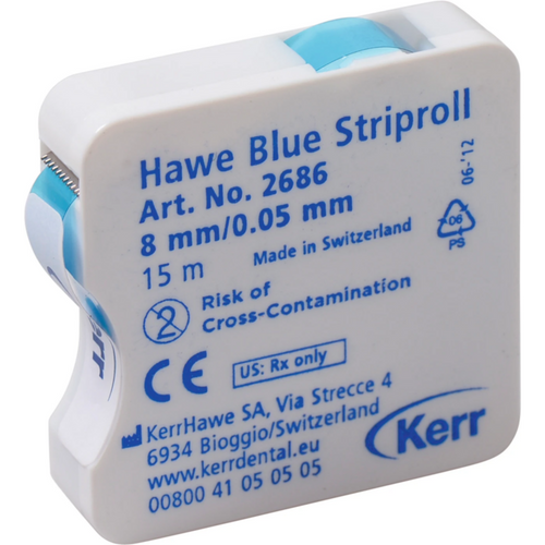 Striproll strips rull 15 m strip blå, bredde 8 mm