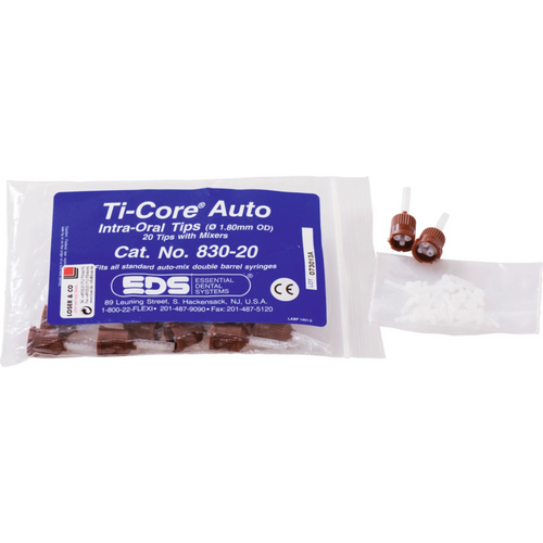 Ti-Core Auto blandespisser 20 stk. brune, intraorale spisser 1,8 mm
