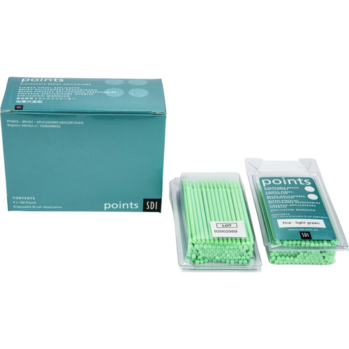 points brush applikatorer 400 børster lysegrønn