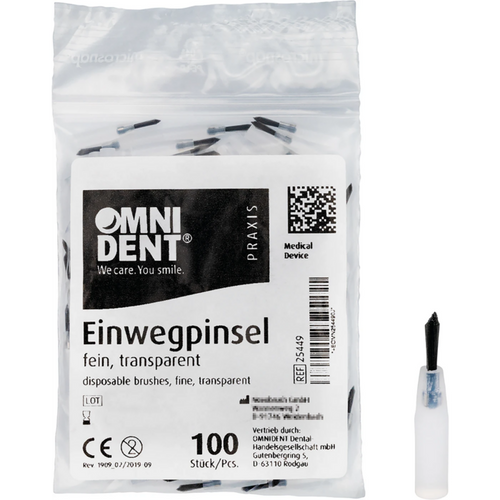 Børster 100 stk gjennomsiktig, svarte hår og korte, fine