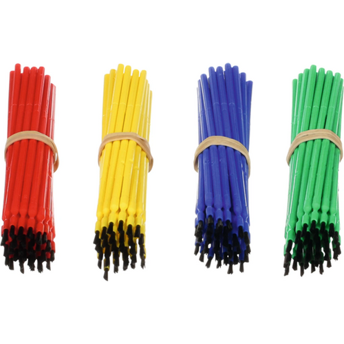 Fleksible applikasjonsbørster 120 stk. (blå, grønn, gul, rød)