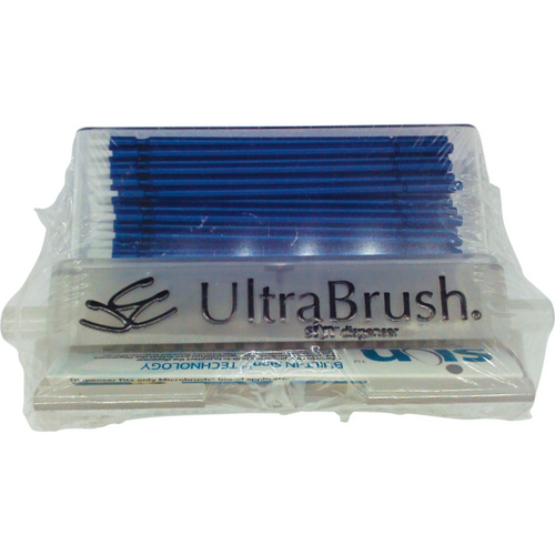 Ultrabrush børsteapplikator dispenserkit 100 stk fine blå, 1 dispenser