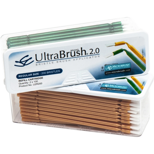 Ultrabrush børsteapplikator 200 stk. regular gul/grønn