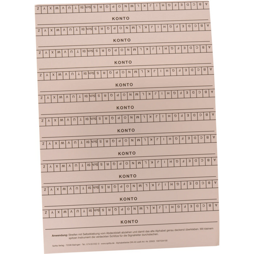 Alphabet strips DIN A5 10 stk hvite