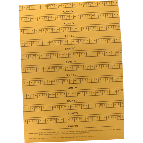 Alphabet strips DIN A5 10 stk gul