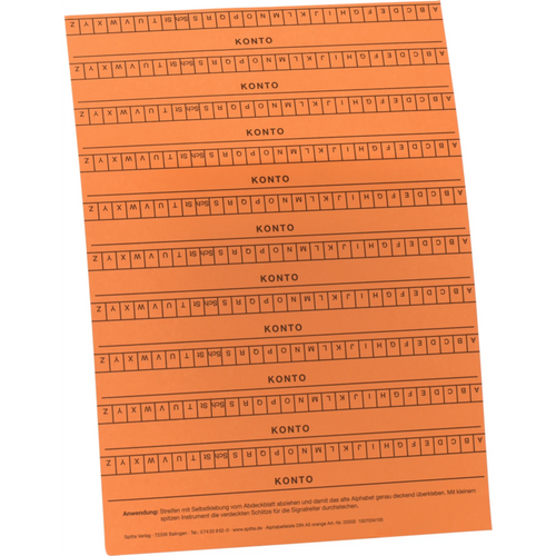Alphabet strips DIN A5 10 stk. oransje